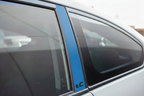 Scion tC Vinyl Window Pillar Accents - Azure Blue with tC Cutout