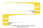 Yellow RT rear-side stripe decal kit for 2011–2014 Dodge Charger