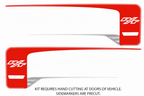 Red RT rear-side stripe decal kit for 2011–2014 Dodge Charger