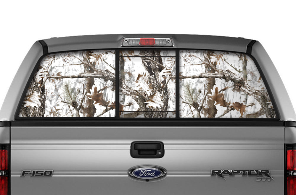 Ford Raptor F150 Rear Window Decal Graphics ('09-'14) TUNDRA CAMO - RacerX Customs | Auto Graphics, Truck Grilles and Accessories