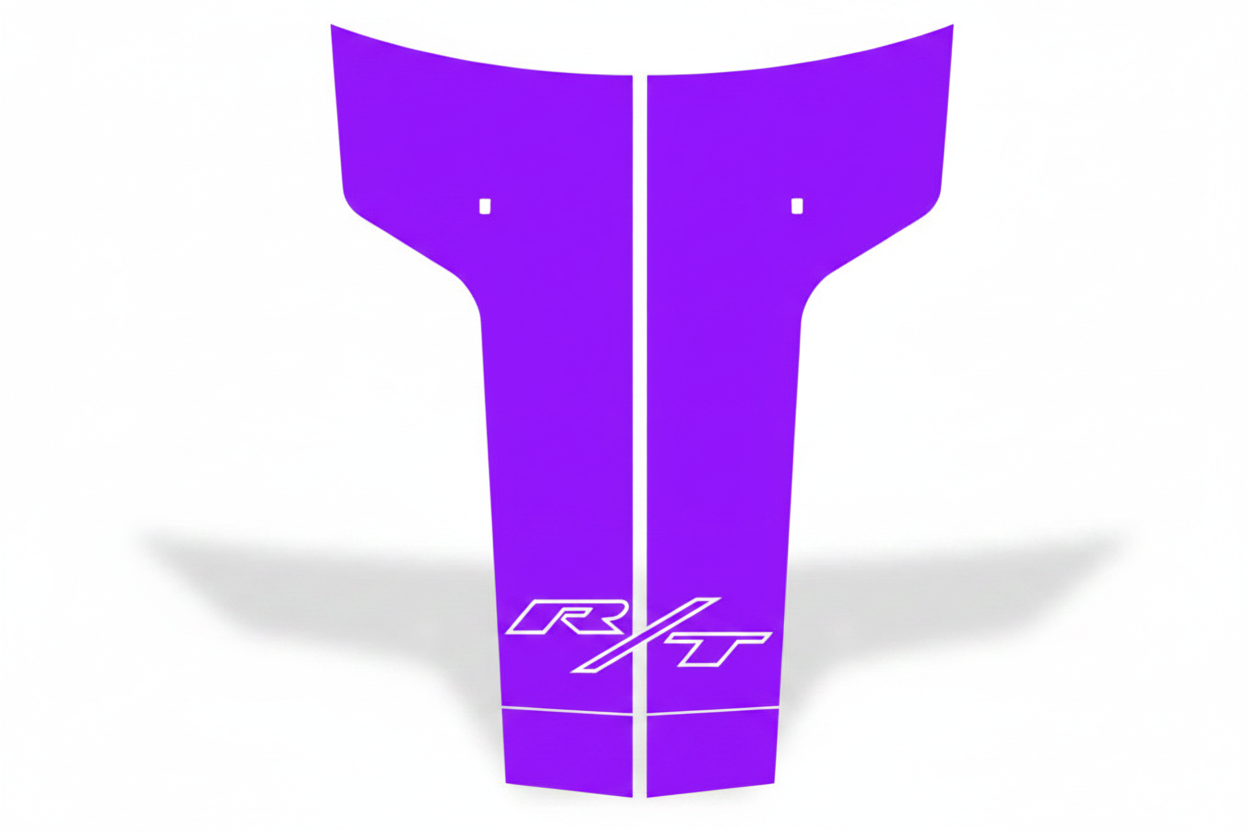 Purple R/T Hood Stripe - White Logo, Soft Shadow