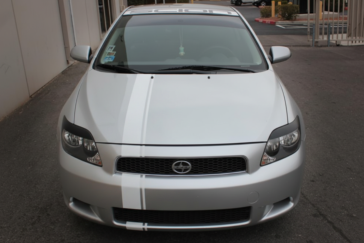 Scion tC Matte White Center Stripe