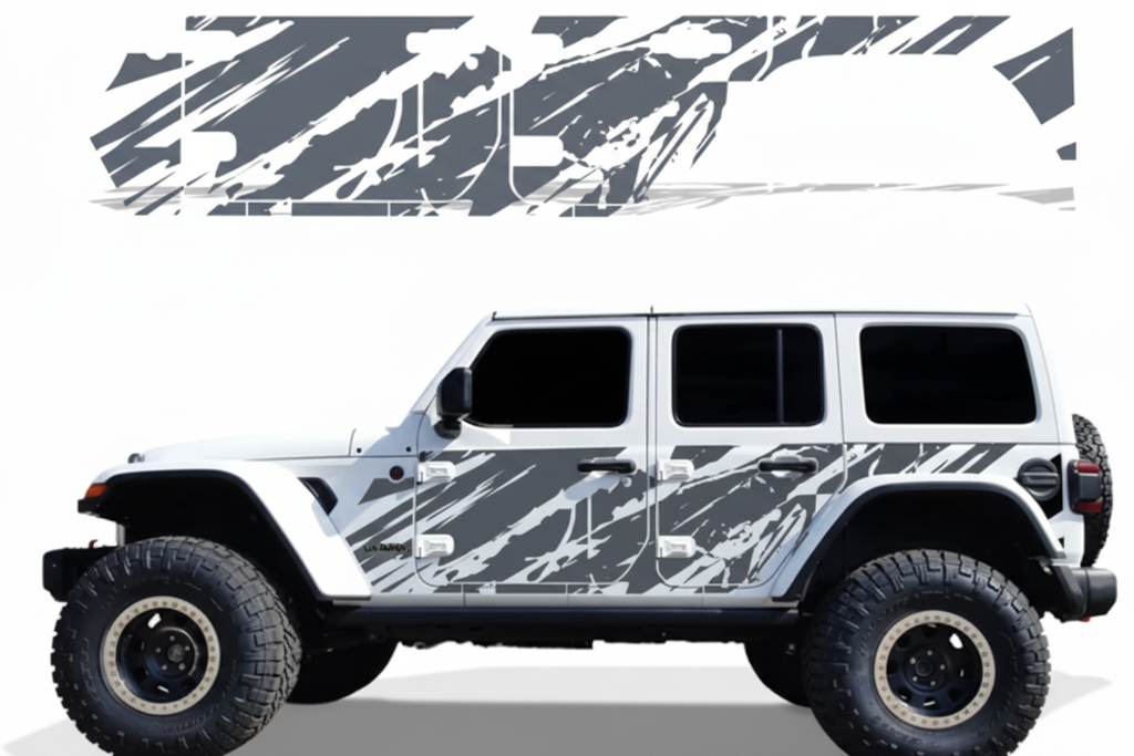 White Jeep Nimbus Gray Decal