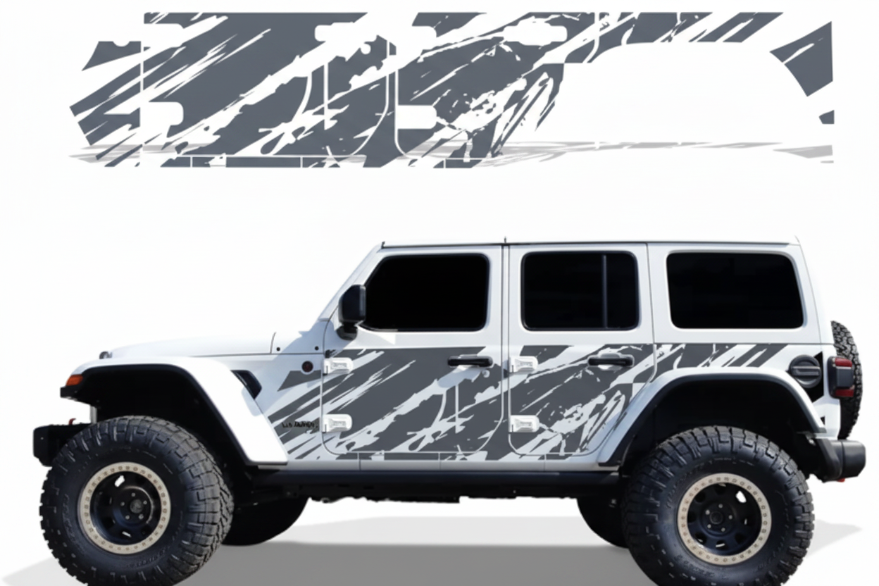 White Jeep Nimbus Gray Decal