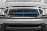 Toyota Tacoma Steel Grill ('01-'04) Blue TACOMA Logo v2 - RacerX Customs | Truck Graphics, Grilles and Accessories