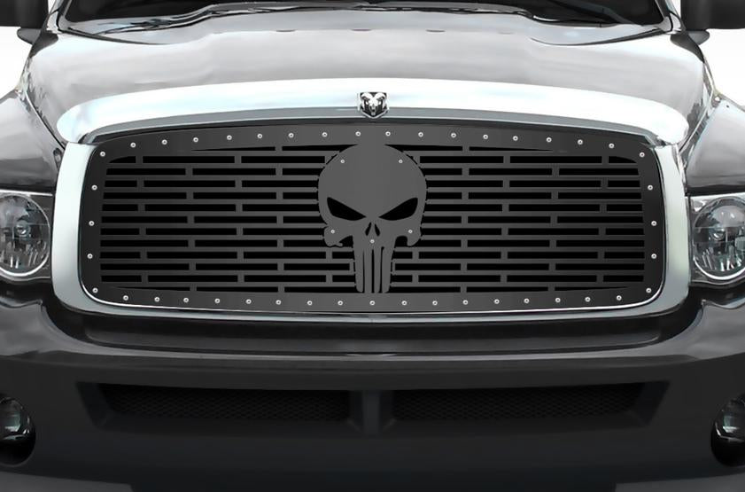 Dodge Ram Steel Grille ('02-'05) PUNISHER - RacerX Customs | Truck Graphics, Grilles and Accessories