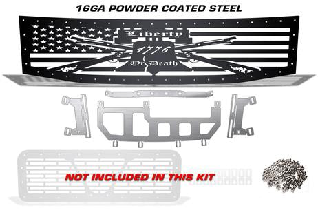 Nissan Armada Grille ('05-'07) Black Steel, LIBERTY OR DEATH - RacerX Customs | Truck Graphics, Grilles and Accessories