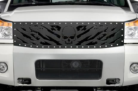 Nissan Armada Grille ('05-'07) Black Steel NIGHTMARE - RacerX Customs | Truck Graphics, Grilles and Accessories