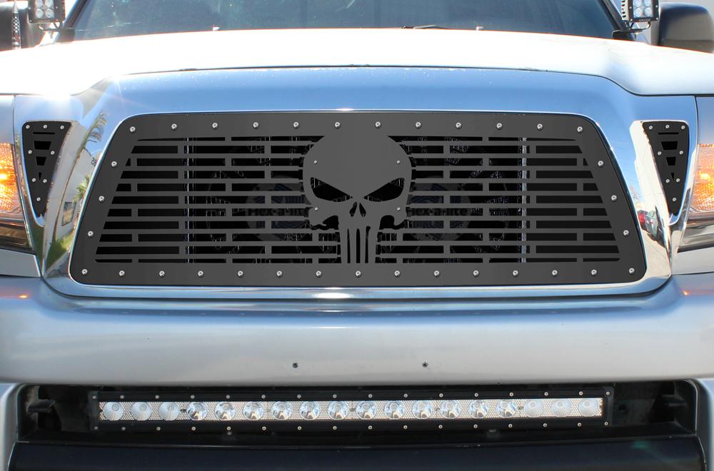 Toyota Tacoma Steel Grill ('05-'11) PUNISHER - RacerX Customs | Truck Graphics, Grilles and Accessories