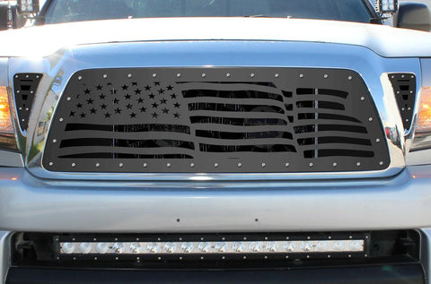 Toyota Tacoma Steel Grill ('05-'11) AMERICAN FLAG - RacerX Customs | Truck Graphics, Grilles and Accessories