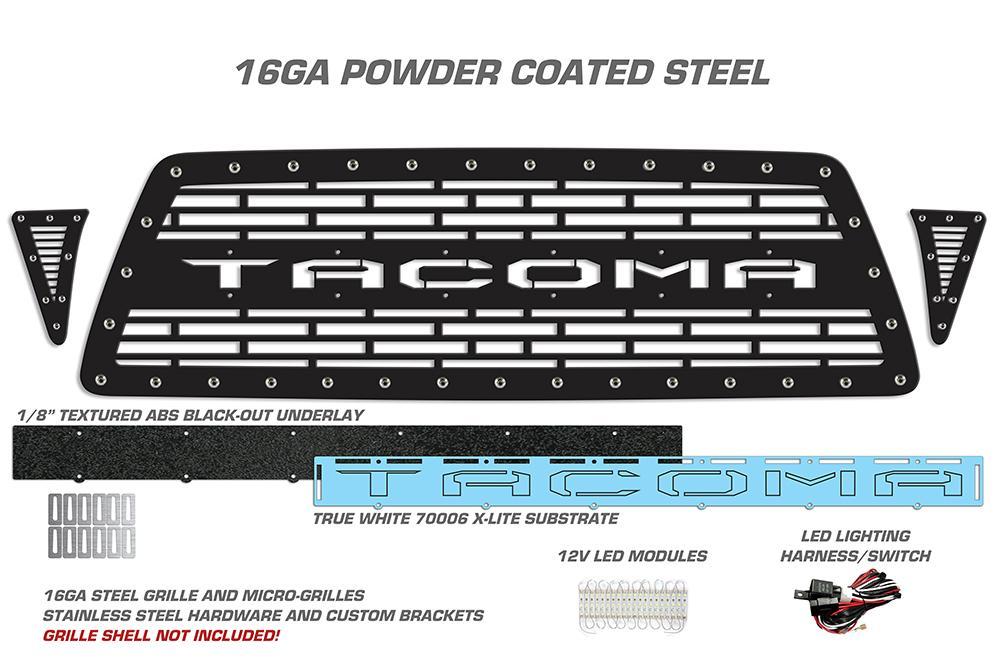 Toyota Tacoma LED X-Lite Grille ('05-'11) TACOMA Logo - RacerX Customs | Truck Graphics, Grilles and Accessories