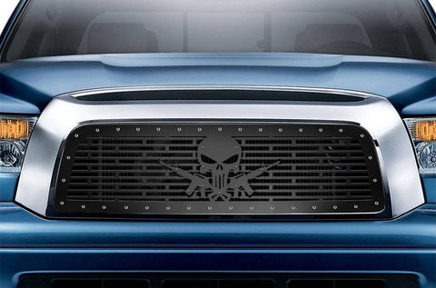 Toyota Tundra Grille ('07-'09) Black Steel, AR-15 PUNISHER - RacerX Customs | Truck Graphics, Grilles and Accessories
