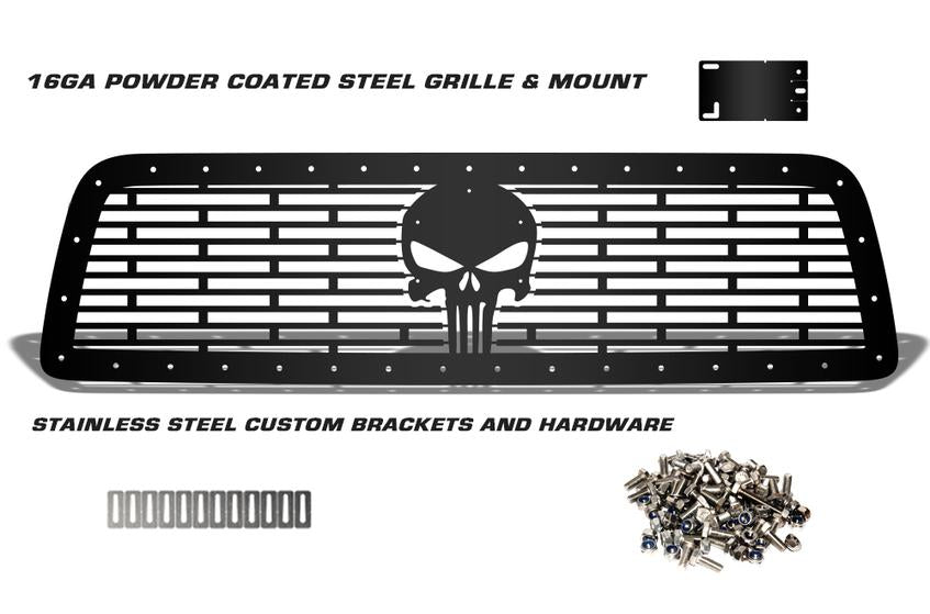 Toyota Tundra Grille ('07-'09) Black Steel, PUNISHER - RacerX Customs | Truck Graphics, Grilles and Accessories