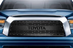 Toyota Tundra Grille ('07-'09) Black Steel, TOYOTA logo - RacerX Customs | Truck Graphics, Grilles and Accessories