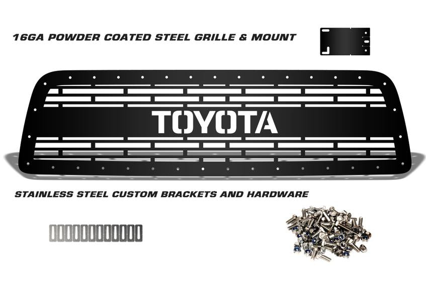Toyota Tundra Grille ('07-'09) Black Steel, TOYOTA logo - RacerX Customs | Truck Graphics, Grilles and Accessories