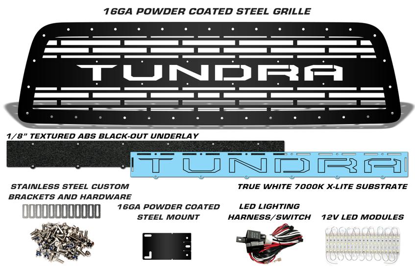 Toyota TUNDRA Grille ('07-'09) with LED X-Lite - TUNDRA Logo - RacerX Customs | Truck Graphics, Grilles and Accessories