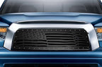 Toyota Tundra Grille ('07-'09) Black Steel, AMERICAN FLAG - RacerX Customs | Truck Graphics, Grilles and Accessories