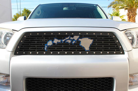 Toyota 4-Runner Steel Grille ('10-'13) Silver & Blue HAWAII - RacerX Customs | Truck Graphics, Grilles and Accessories