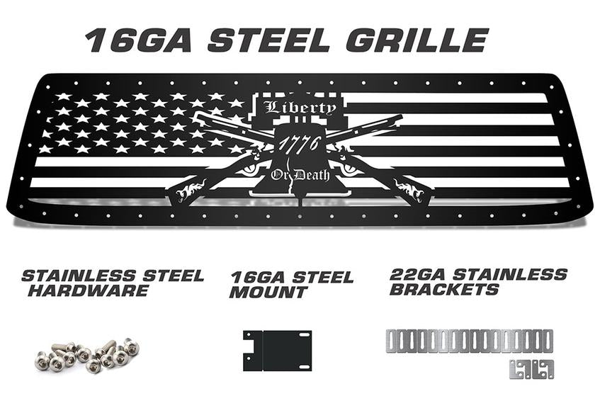 Toyota Tundra Grille ('10-'13) Black Steel - LIBERTY or DEATH - RacerX Customs | Truck Graphics, Grilles and Accessories