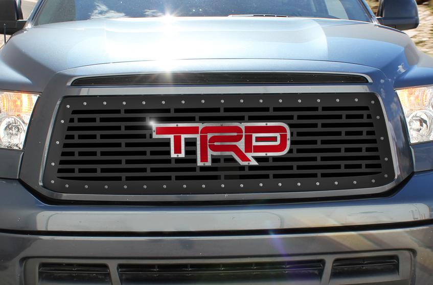 Toyota Tundra Grille ('10-'13) with Red & Silver TRD logo - RacerX Customs | Truck Graphics, Grilles and Accessories