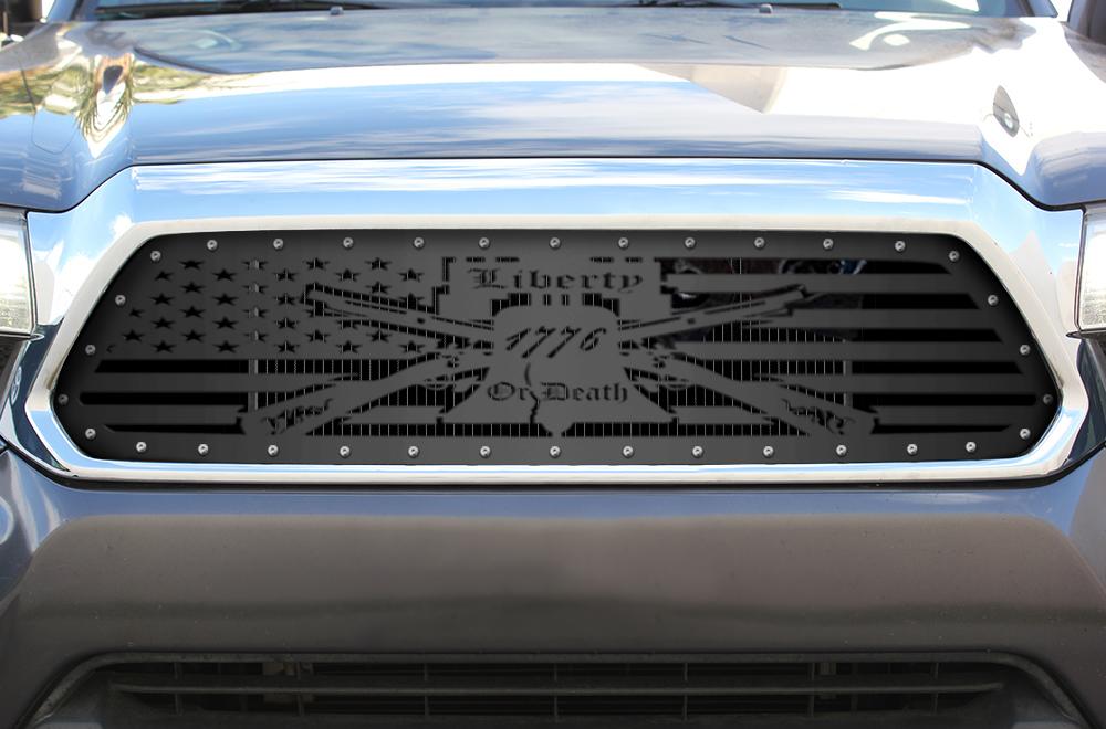 Toyota Tacoma Steel Grille ('12-'15) LIBERTY OR DEATH - RacerX Customs | Truck Graphics, Grilles and Accessories
