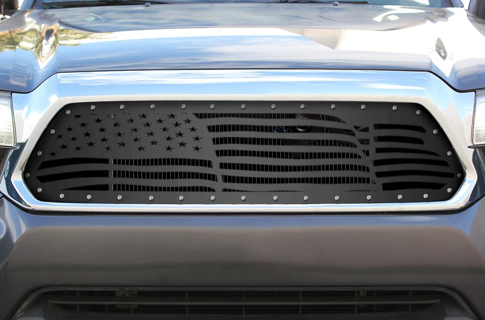 Toyota Tacoma Steel Grille ('12-'15) AMERICAN FLAG - RacerX Customs | Truck Graphics, Grilles and Accessories