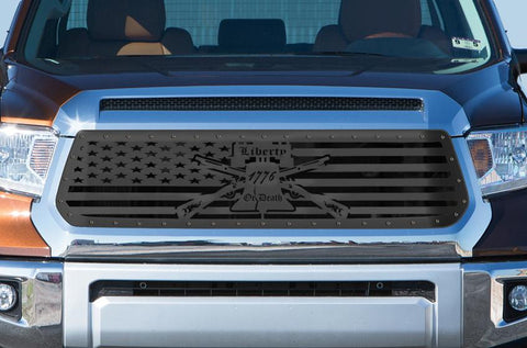Toyota Tundra Grille ('14-'17) Black Steel, LIBERTY or DEATH - RacerX Customs | Truck Graphics, Grilles and Accessories
