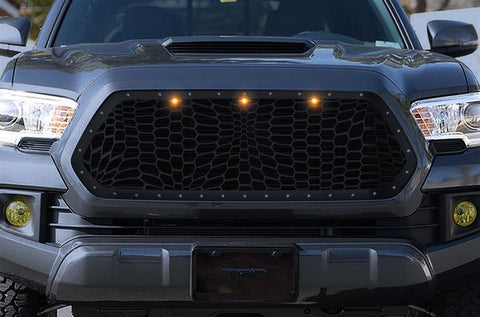 Toyota Tacoma Steel Grille ('16-'17) MARINE CAMO with LED Lights - RacerX Customs | Truck Graphics, Grilles and Accessories