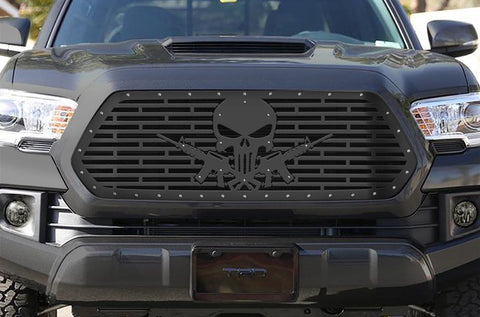 Toyota Tacoma Steel Grille ('16-'17) PUNSHER-AR15 - RacerX Customs | Truck Graphics, Grilles and Accessories