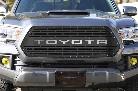 Toyota Tacoma Grille ('16-'17) Stainless Steel TOYOTA v3 - RacerX Customs | Truck Graphics, Grilles and Accessories