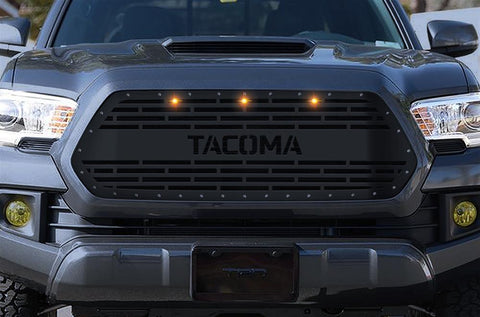 Toyota Tacoma Steel Grille ('16-'17) TACOMA v1 with LED Lights - RacerX Customs | Truck Graphics, Grilles and Accessories