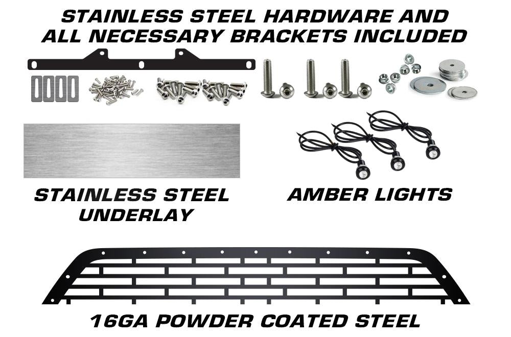 Toyota Tacoma Grille ('16-'17) Silver TACOMA v1 with LED Lights - RacerX Customs | Truck Graphics, Grilles and Accessories