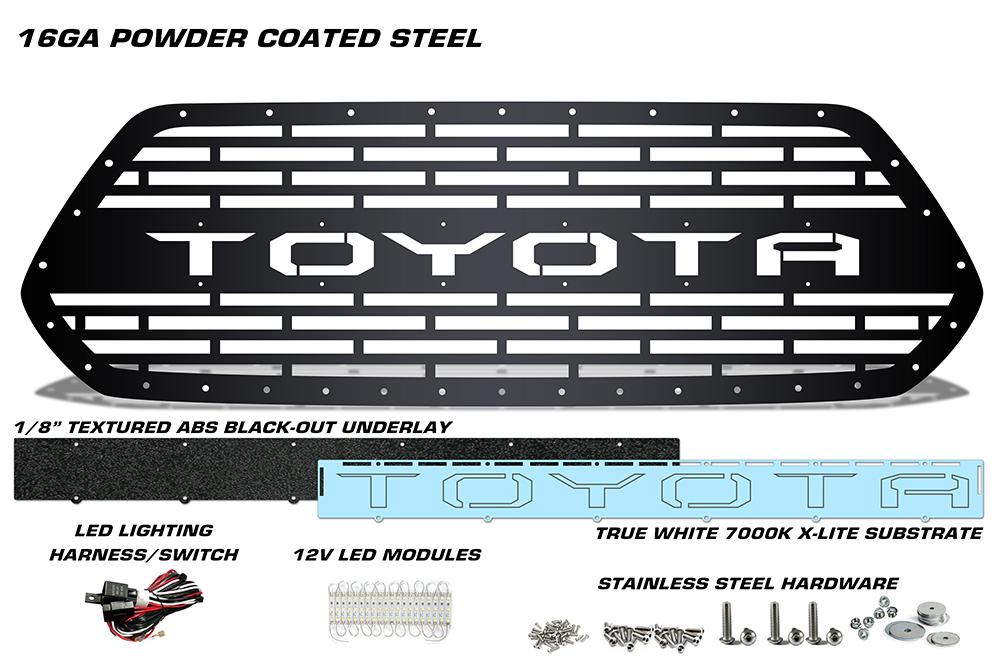 Toyota Tacoma X-LITE Grille ('16-'17) TACOMA Logo - RacerX Customs | Truck Graphics, Grilles and Accessories