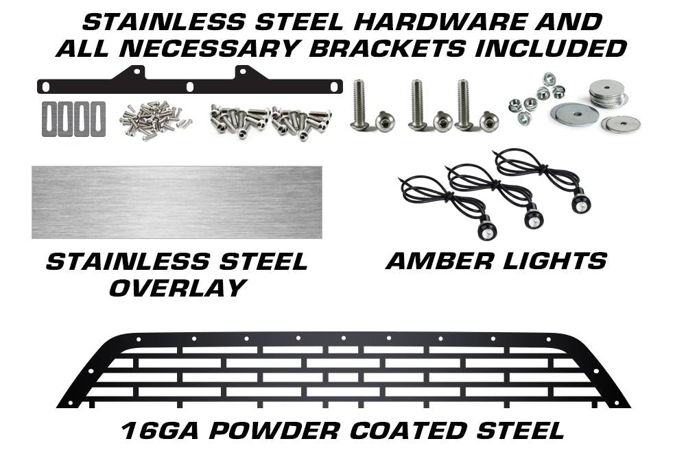 Toyota Tacoma Grille ('16-'17) Silver TOYOTA v2 with LED Lights - RacerX Customs | Truck Graphics, Grilles and Accessories