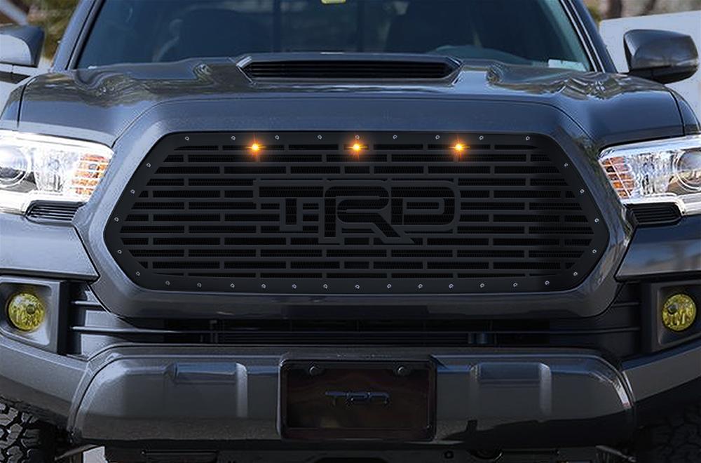 Toyota Tacoma Steel Grille ('16-'17) TRD Logo with LED Lights - RacerX Customs | Truck Graphics, Grilles and Accessories