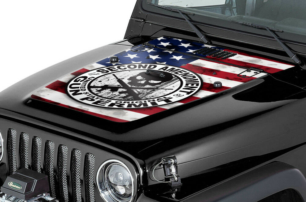 Jeep Wrangler Hood Graphics (1999-2006) 2ND AMENDMENT - RacerX Customs