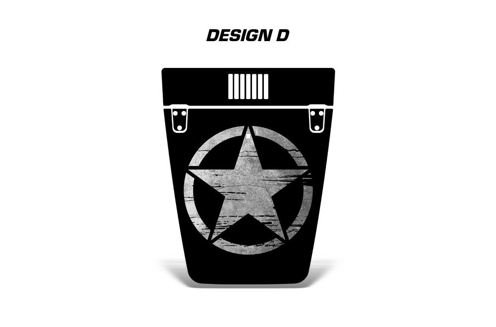 Jeep Wrangler Hood Graphics (1999-2006) GREY STAR - RacerX Customs