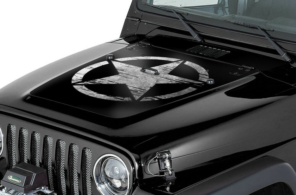 Jeep Wrangler Hood Graphics (1999-2006) GREY STAR - RacerX Customs