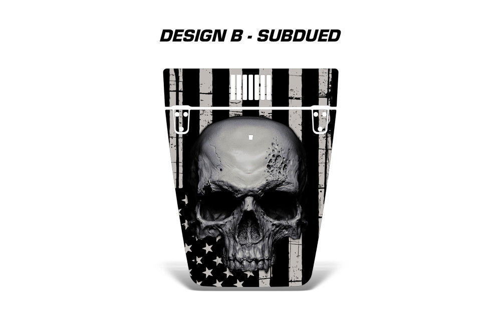 Jeep Wrangler Hood Graphics (1999-2006) SUBDUED SKULL - RacerX Customs