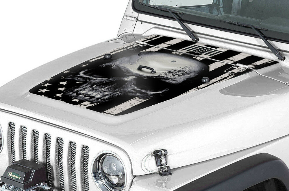 Jeep Wrangler Hood Graphics (1999-2006) SUBDUED SKULL - RacerX Customs