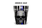 Jeep Wrangler Hood Graphics (1999-2006) THIN BLUE LINE SKULL - RacerX Customs
