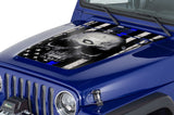 Jeep Wrangler Hood Graphics (1999-2006) THIN BLUE LINE SKULL - RacerX Customs