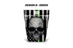 Jeep Wrangler Hood Graphics (1999-2006) THIN GREEN LINE SKULL - RacerX Customs