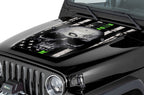Jeep Wrangler Hood Graphics (1999-2006) THIN GREEN LINE SKULL - RacerX Customs