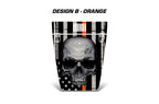 Jeep Wrangler Hood Graphics (1999-2006) THIN ORANGE LINE SKULL - RacerX Customs