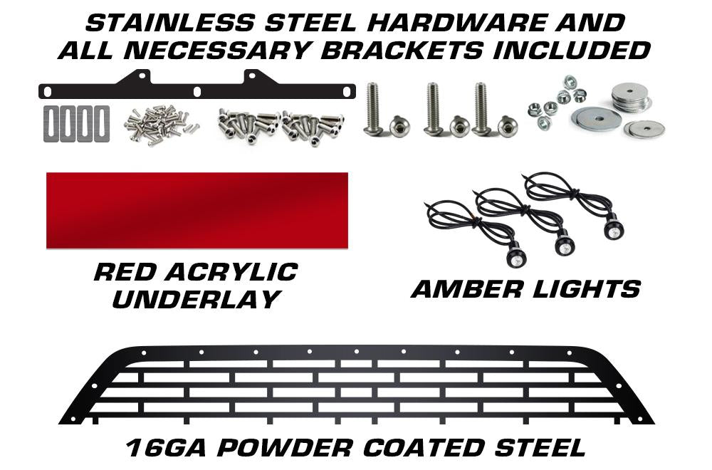 Toyota Tacoma Grille ('01-'04) Red TACOMA w/ LED Lights - RacerX Customs