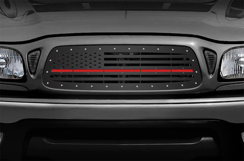 Toyota Tacoma Steel Grille ('01-'04) THIN RED LINE - RacerX Customs