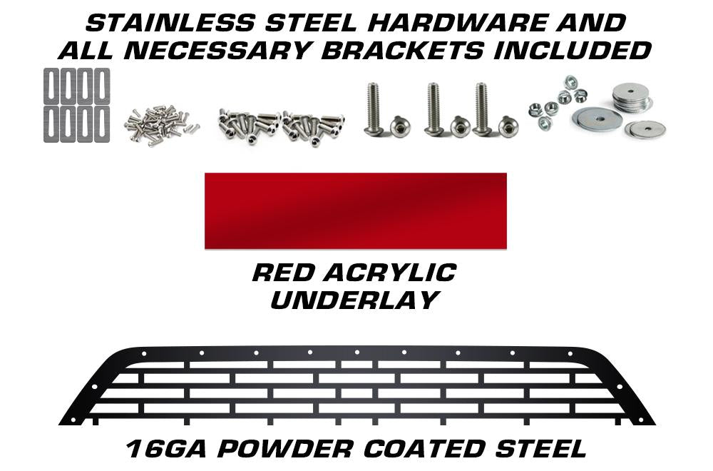 Toyota Tacoma Steel Grille ('01-'04) THIN RED LINE - RacerX Customs