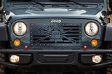 Jeep Wrangler Grille ('07-'16) Black Steel - LIBERTY OR DEATH - RacerX Customs | Truck Graphics, Grilles and Accessories
