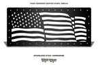 Jeep Wrangler Grille ('07-'16) Black Steel - AMERICAN FLAG - RacerX Customs | Truck Graphics, Grilles and Accessories